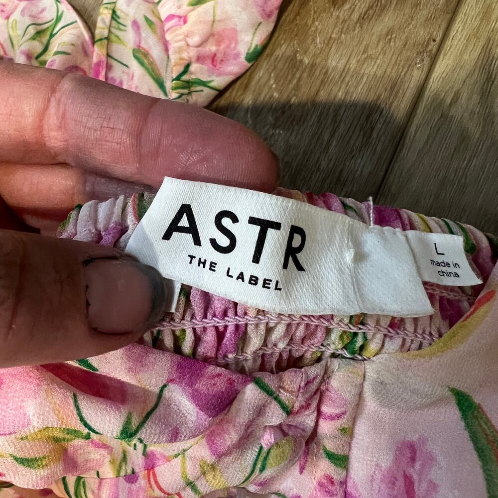 ASTR THE LABEL Women's Midsummer Floral Tiered Maxi Dress Size L In Pink Multi - Picture 11 of 13